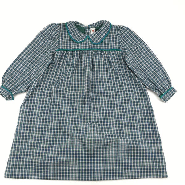 Robe Tartan Vert classique | Pom'Flore Vêtements français pour enfants