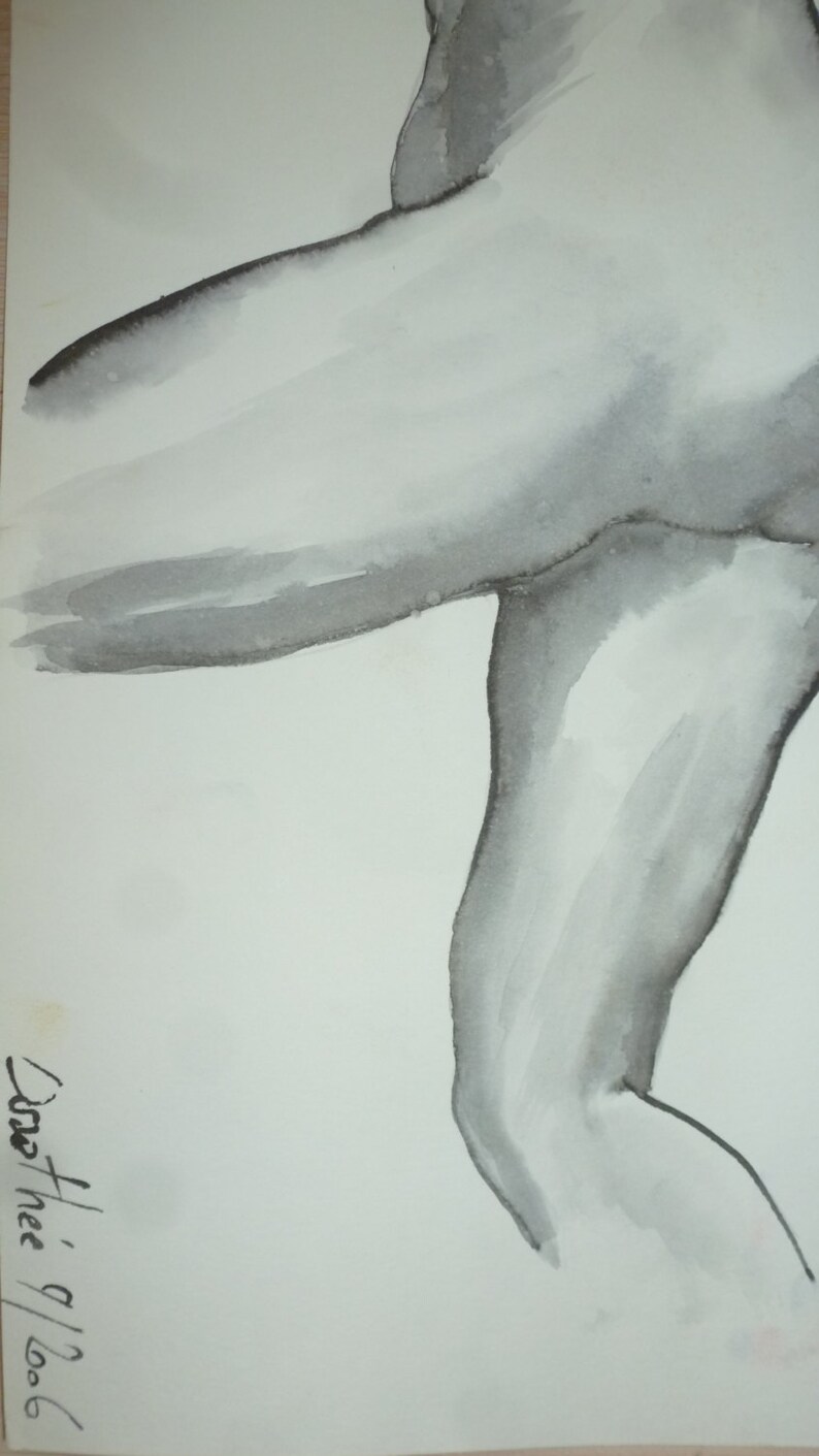 Aktzeichnen aus Tinte Frauenakt auf weissem Papier ...