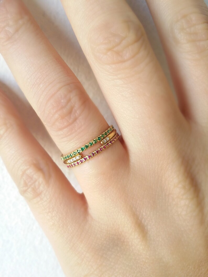 14k Thin Eternity Band Eternity Diamond Band Ring All Around Etsy