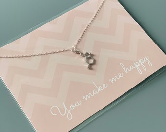 Serotonin molecule Charm Necklace, Happiness Gift, You Make Me Happy Gift, Stocking Filler