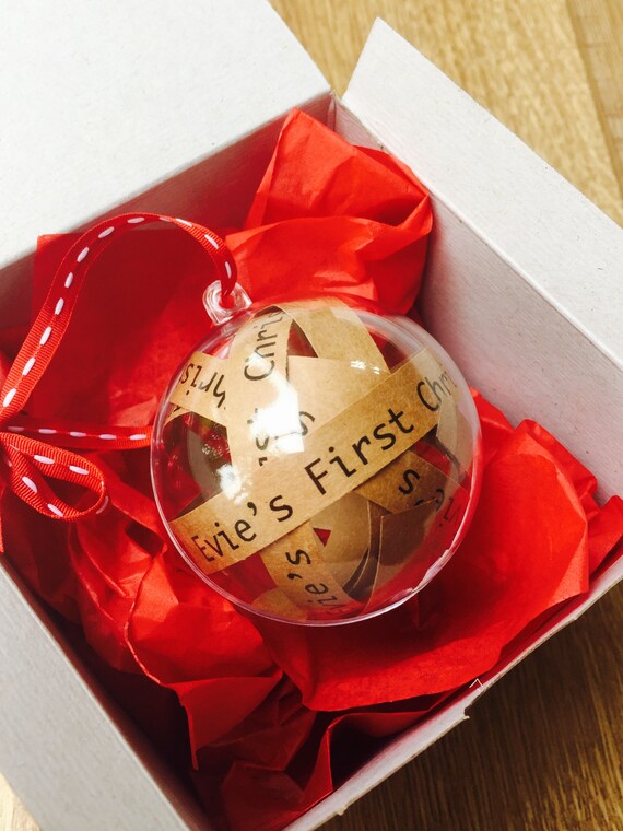 personalised christmas baubles baby