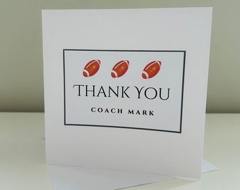 Personalised Rugby Coach Thank you Card