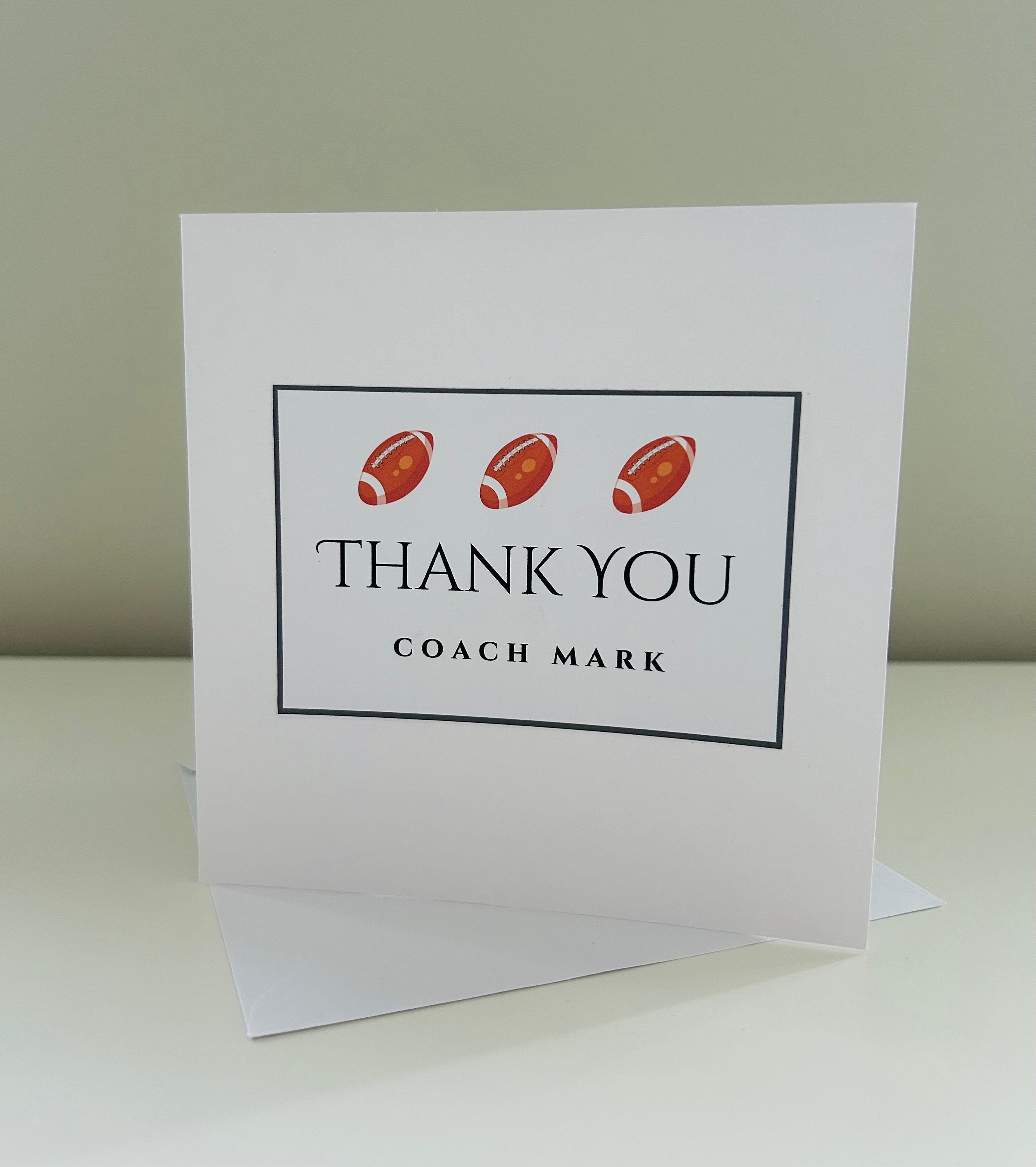 Thanks Coach Rugby Personalised Rugby Coach Thank You Card - Etsy UK