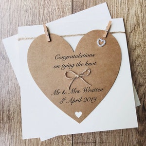 Personalised Wedding Card, Rustic Wedding Card for the newlyweds