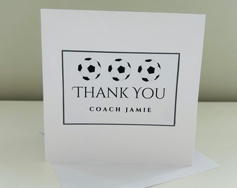 Personalised Football Coach Thank you Card