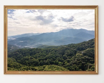Smoky Mountains Photography Wall Art / Smoky Mountains National Park Wall Decor / Gatlinburg Photography, Fine Art Aerial View