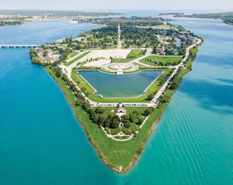 Belle Isle Detroit Photography | Luchtfoto Belle Isle | Foto van het centrum van Detroit | Afgedrukte foto Belle Isle | Fotografie in Detroit