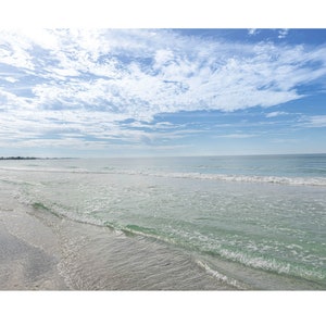 Siesta Key Beach Photo Landscape | Siesta Key Beach Printed Photograph Ocean View | Sarasota, Florida | Beach House Decor