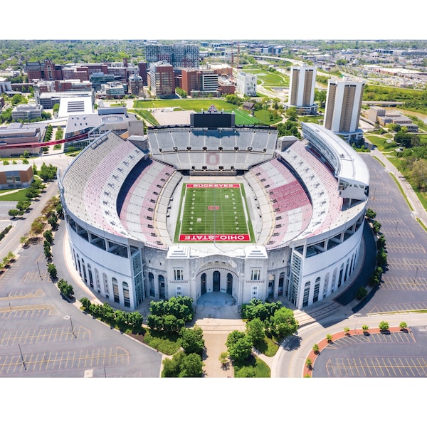 Ohio State Buckeyes Football Stadium Photo Print | Ohio Stadium Aerial View Photography Print | Ohio State Football