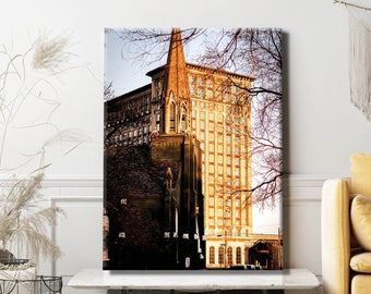 Detroit Train Station Muur Canvas of Acryl Art | Grand Central Station Downtown Detroit Wall Art | Afgedrukte foto | Digitale download