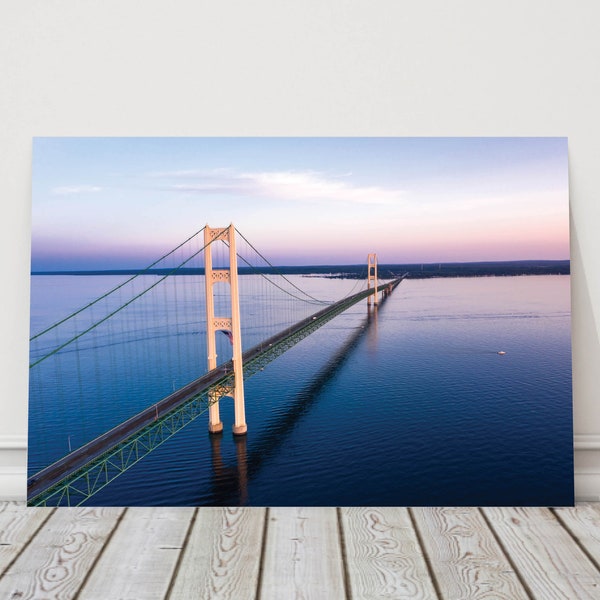 Mackinac Bridge Print | Mackinac Bridge Sunset Photography Landscape | Michigan Photography | Suspension Bridge
