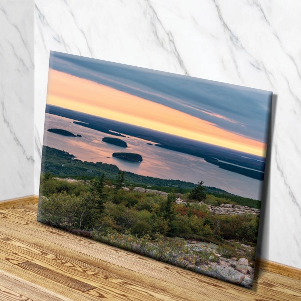 Cadillac Mountain Sunrise Canvas | Acadia National Park Wall Art | Sunrise at Cadillac Mountain Wall Canvas Decor