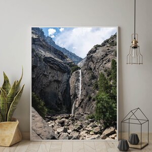 Yosemite Falls Vertical Photo Print, Lower Yosemite Falls Wall Art, Yosemite National Park, Yosemite Wall Decor, Waterfalls