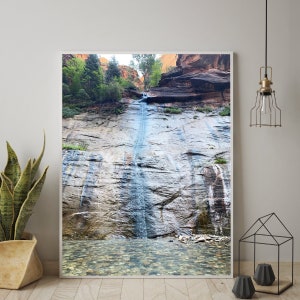 The Narrows Zion Canyon Wall Photo | The Narrows Canyon Waterfall | Zion Utah | Zion Canyon Rock Scenery | The Narrows Photography