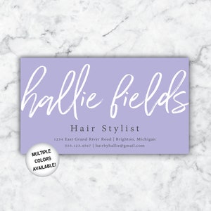 Hairstylist Business Cards | Purple Business Cards for Hairdresser | Hair Stylist Business Cards with Name | Business Cards Hair | Template