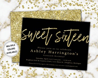sweet 16 invitation etsy