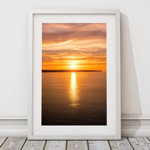 Lake Superior Sunset Photograph | Michigan Sunset Vertical Photo | Pictured Rocks Sunset Print | Beach Sunset Portrait Printed Photo