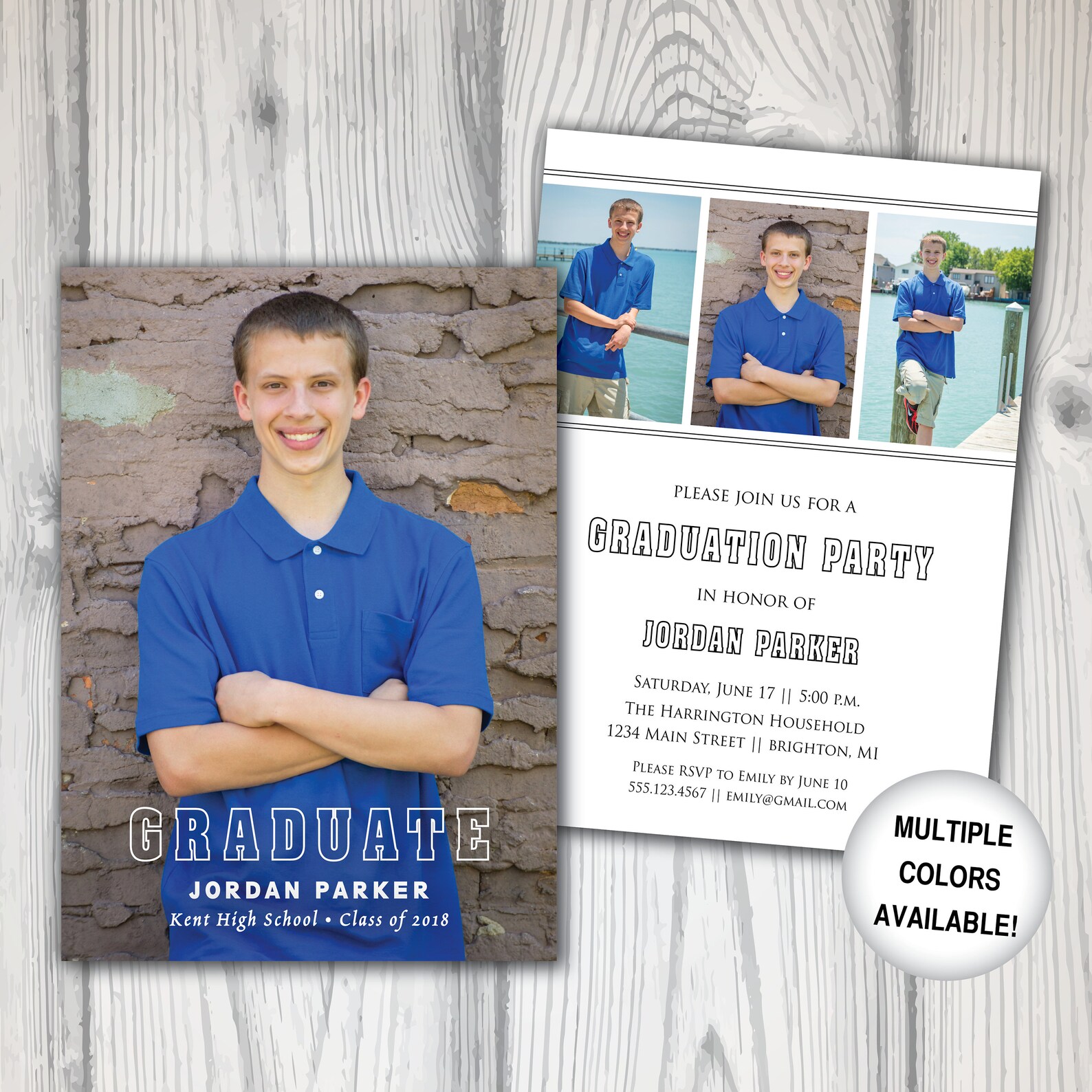 Graduation Party Invitation Boy With Pictures | Graduation Invitation ...