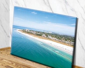 Siesta Key Beach Wall Canvas, Acrylic Glass Print, Siesta Key Beach Photo Aerial View, Sarasota Florida Beach House Decor Canvas From Above