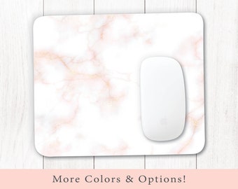Rose Gold Mouse Pad | Marble Mouse Pad Rose Gold | Home Office Decor | Office and Desk Accessories | Gift | Rose Gold Marble