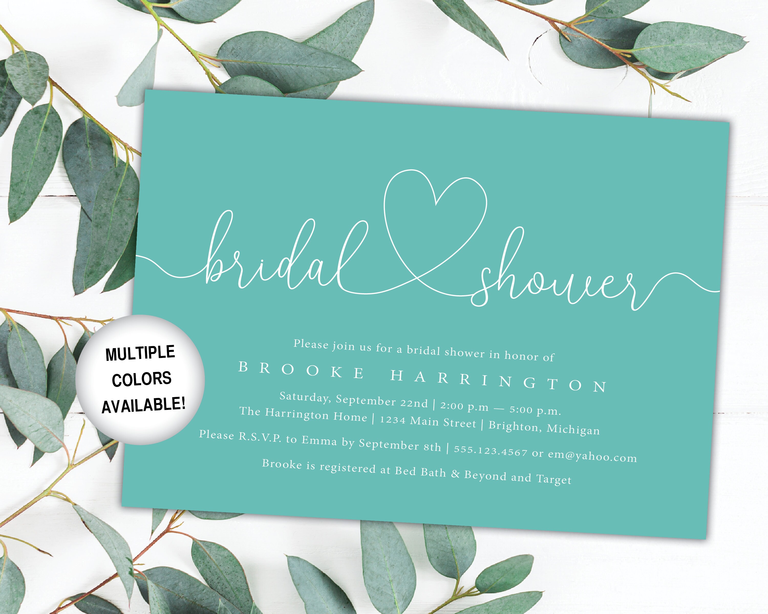 Printable Bridal Shower Invitation Bridal Shower Invitation Etsy