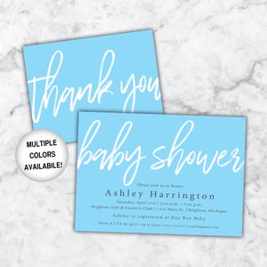 Baby Shower Uitnodiging en Bedankkaarten Jongen | Blue Baby Shower Uitnodiging | Baby Shower Uitnodiging Sjabloon | Babyshower Blauw