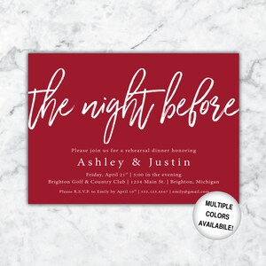 Rehearsal Dinner Invitations The Night Before Invitations Printable Wedding Invitations Package Wedding Rehearsal Invitations Template image 10