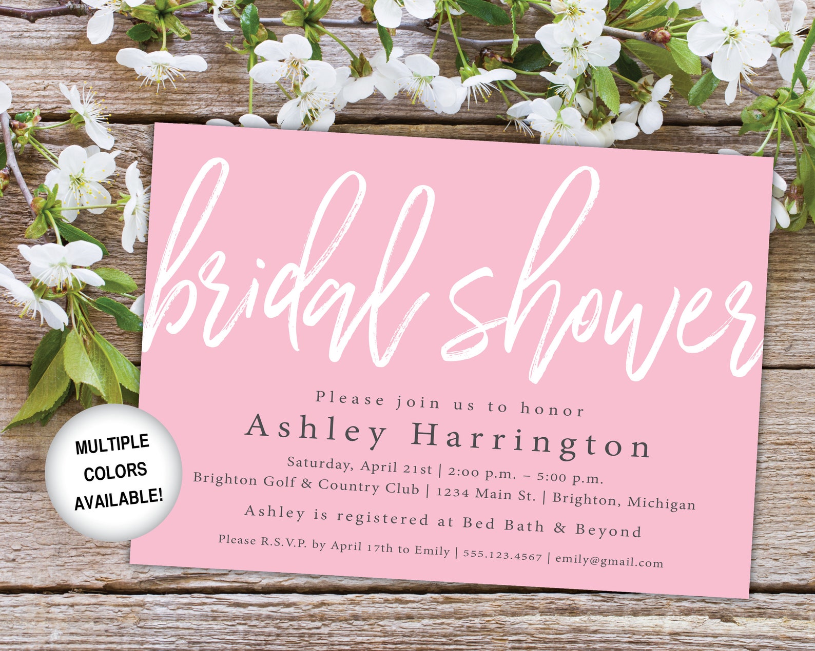Teal Blue Bridal Shower Invitation Wedding Shower Invitation Etsy