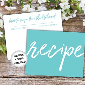 Recipe Card Insert Bridal Shower Recipe Insert Card Recipe Card Template for Bridal Shower Printable Recipe Card image 10