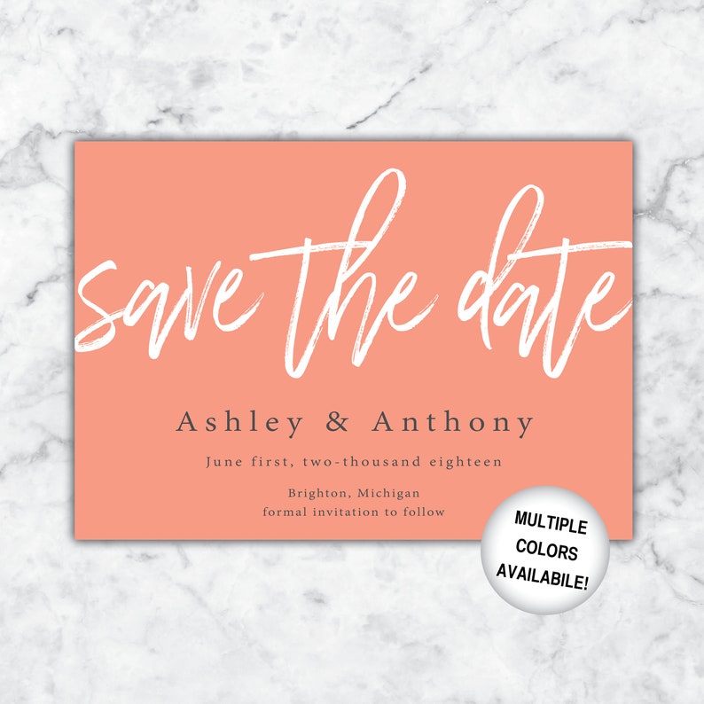 Save the Date Black and White Printable Black and White Save the Dates Save the Date Template Digital Download Simple Save the Date image 10