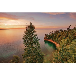 Miners Castle Landscape Photo | Pictured Rocks Sunset Michigan Photography | Pictured Rocks Coast | Miners Castle Sunset | Upper Peninsula
