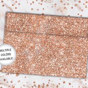 Rose Gold Glitter Umschläge | Rose Gold Umschlag Vorlage | Druckbare Rose Gold Umschläge | Bedruckte Rose Gold Umschläge mit Glitzer