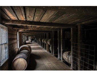 Bourbon Barrel Distillery Photo Print, Whiskey Wall Art, Kentucky Bourbon Wall Decor, Whiskey Barrel Wall Art Decor for Man Cave