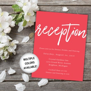 Printable Wedding Reception Card Black and White Reception Invitation Wedding Reception Invitations Wedding Reception Template Card image 5