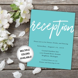 Printable Wedding Reception Card Black and White Reception Invitation Wedding Reception Invitations Wedding Reception Template Card image 10