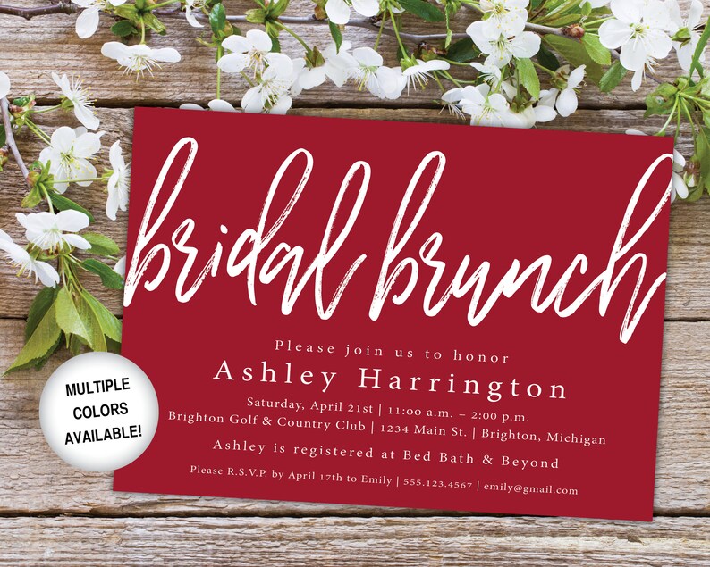 Bridal Brunch Invitation Black and White Printable Bridal Brunch Invitation Brunch Bridal Shower Invitation Invitation Template Invite image 4