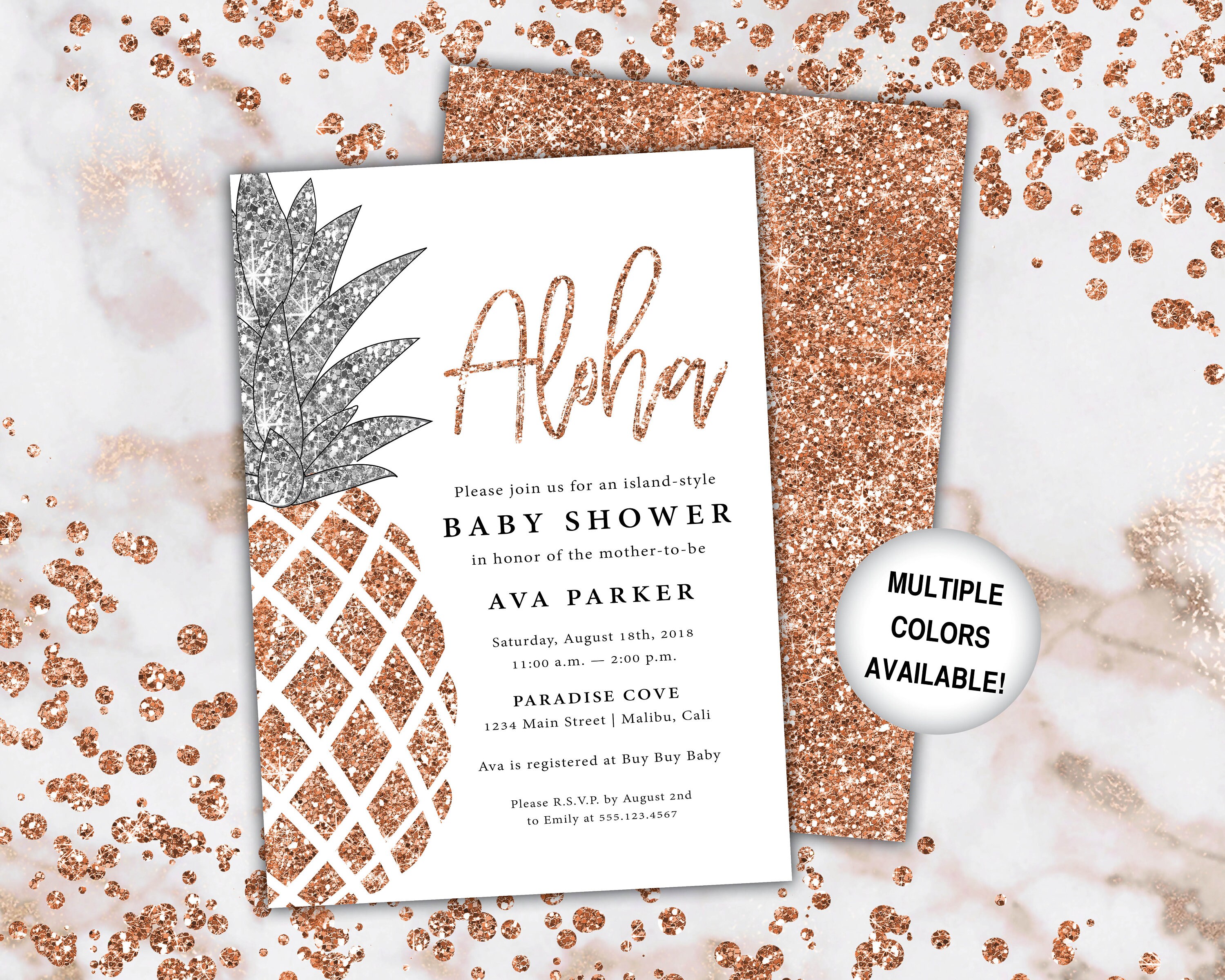 Pineapple Baby Shower Invitation Rose Gold Aloha Baby Shower Etsy Pineapple Baby Shower Invitation Rose Gold Aloha Baby Shower Etsy