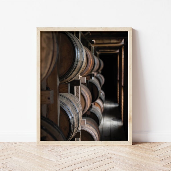 Bourbon Barrels Wall Art Photo Print, Distillery Photo, Whiskey Man Cave Decor, Kentucky Bourbon Wall Art, Barrels Wall Decor