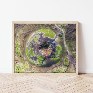 Stútur Crater Iceland Photography Wall Art, Landmannalaugar Iceland Wall Decor Artwork, Highlands of Iceland Photography Volcano Aerial