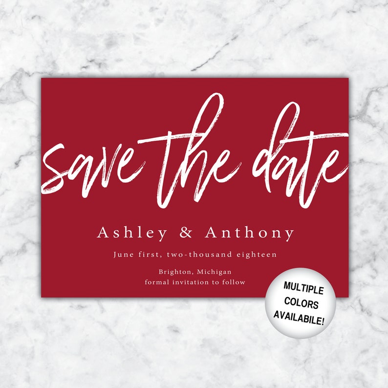 Save the Date Black and White Printable Black and White Save the Dates Save the Date Template Digital Download Simple Save the Date image 6