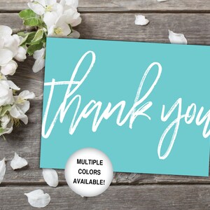 Teal Thank You Cards | Bridal Shower Thank You Cards | Printable Thank You Postcards | Thank You Cards Aqua Teal Turquoise Template