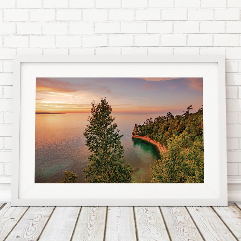 Miners Castle Landscape Photo Pictured Rocks Sunset Michigan Photography Miners Castle Sunset Pictured Rocks Coast Upper Peninsula