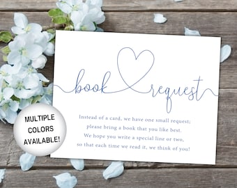 Book Request Card for Baby Shower | Books for Baby Insert Card | Books for Baby Insert Template | Printable Baby Shower Book Request Insert