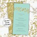 Gold Wedding Menu Template Wedding Menu Cards Printable Gold - Etsy