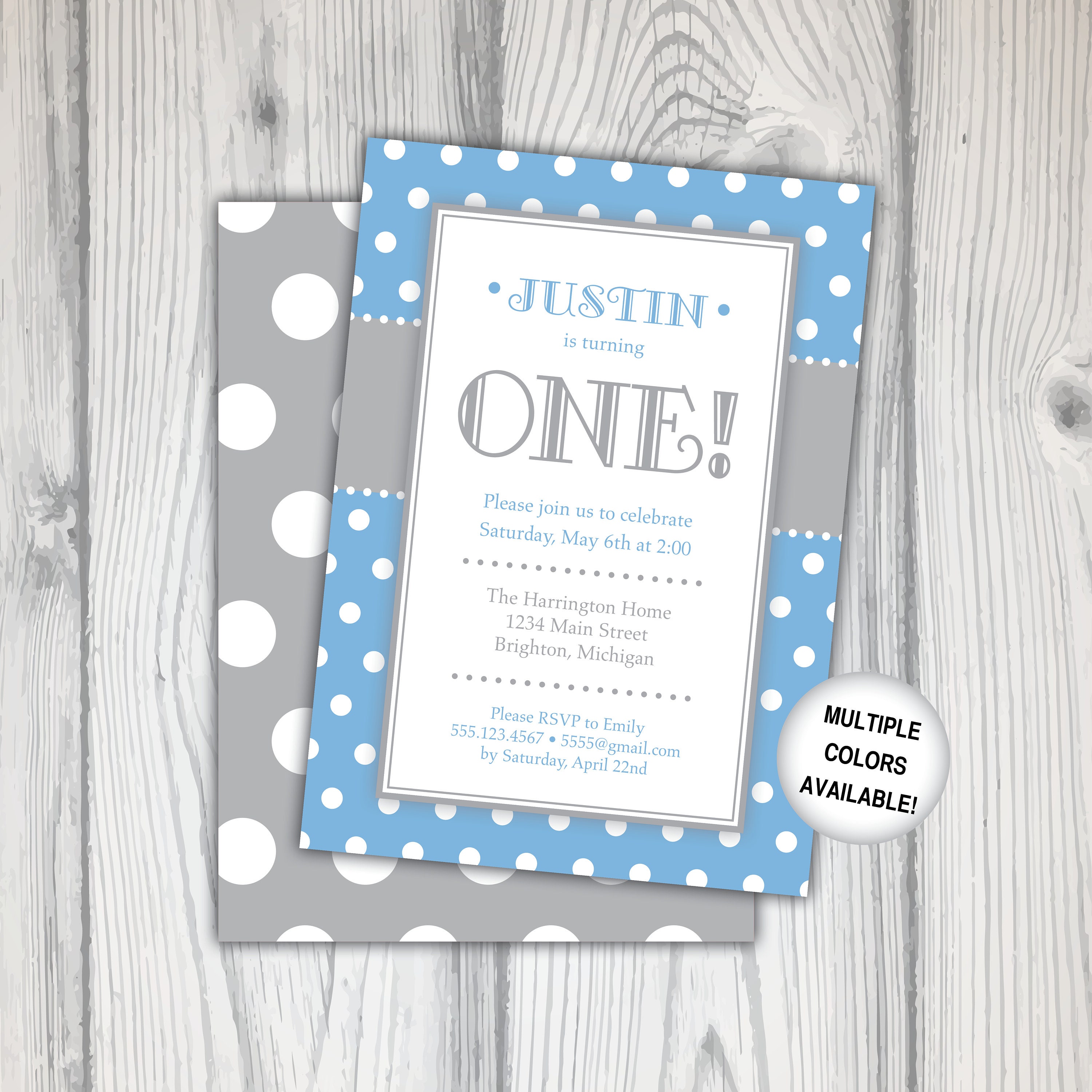 Baby's First Birthday Invitation Boy Birthday Invitation Etsy UK