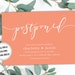 Postponed Wedding Card Printable Postponed Date Announcement for ...