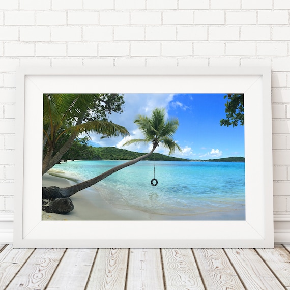 Oppenheimer Beach Tire Swing St John USVI Beach Photography Etsy