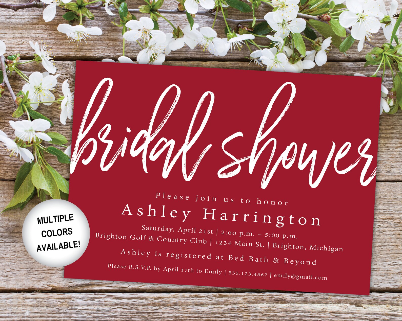 Pink Bridal Shower Invitation Wedding Shower Invitation Etsy
