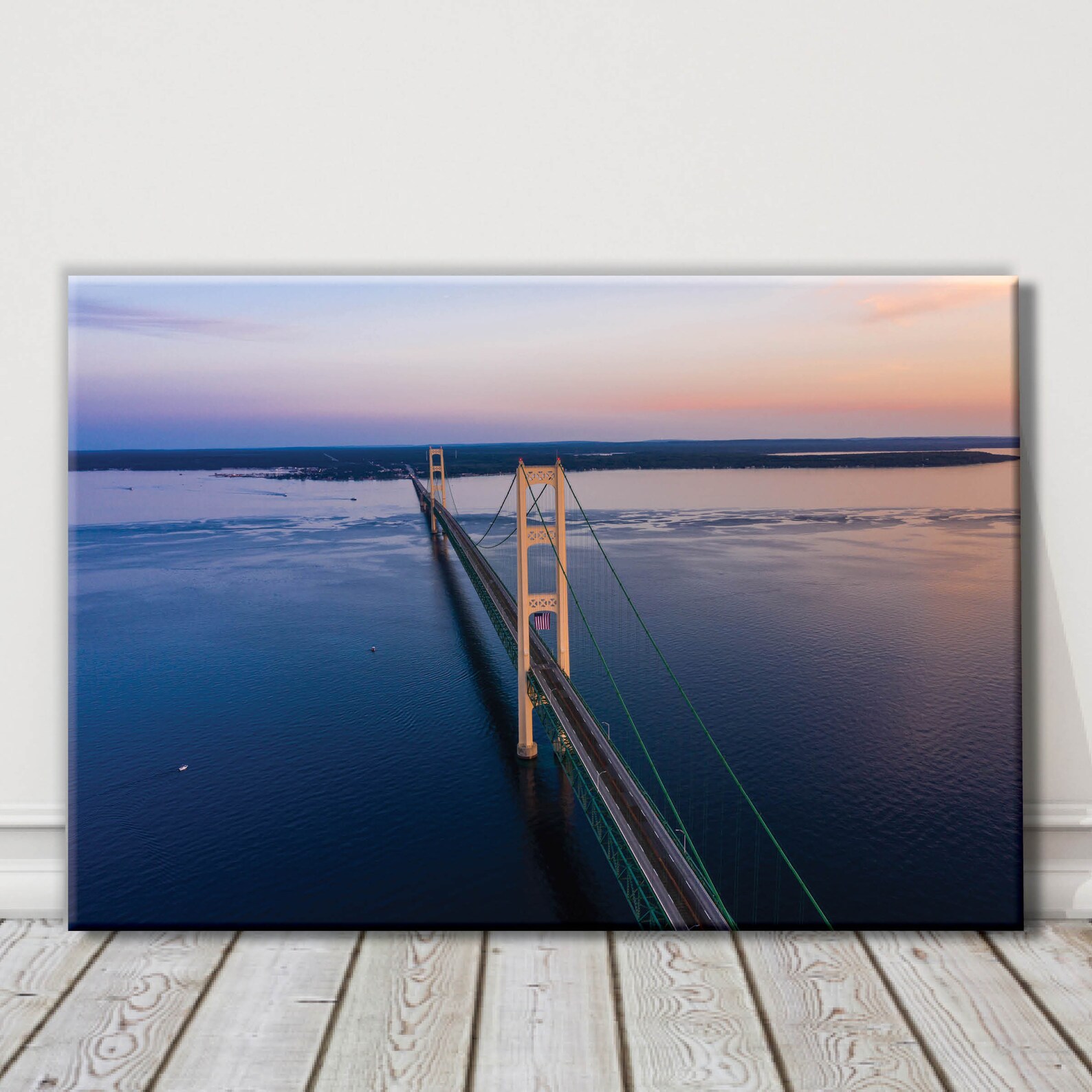 Mackinac Bridge Sunset Wall Canvas Mackinac Bridge Wall Art Etsy