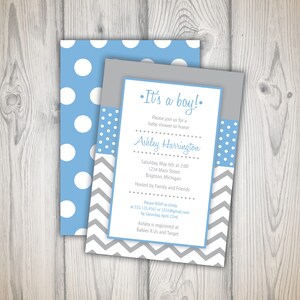 Baby doccia invito Boy | Si tratta di un ragazzo bambino doccia invito blu | 5 x 7 stampabile inviti | Baby Shower invito Template scaricare